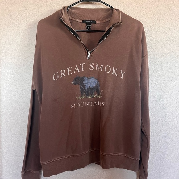Forever 21 Sweaters - Forever 21 Great Smoky Mountains Quarter Zip
